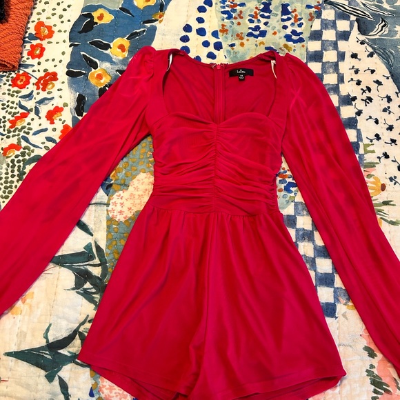 Lulu’s Playful Perfection Fuchsia Romper Size XS - Picture 4 of 8